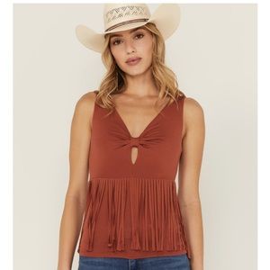 NWT Idyllwind Rust Fringe Top